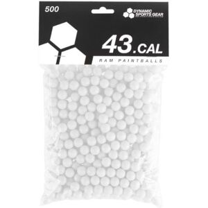 Dynamic Sports Gear RAM Cal .43 Paintballs - 500st (Färg: Vitt Skal/Vit Fyllning)