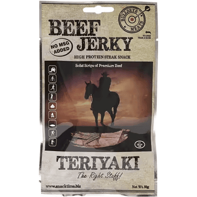 Bullseye Meats Beef Jerky Teriyaki - Proteinrik Snacks Bullseye Meats Beef Jerky Teriyaki - Proteinrik Snacks
