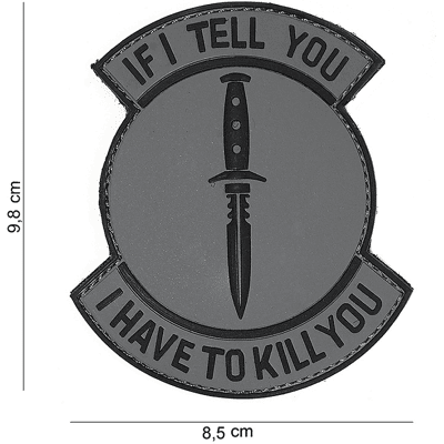 101 INC PVC Patch - If I Tell You (Färg: Grå/Svart) 101 INC PVC Patch - If I Tell You (Färg: Grå/Svart)
