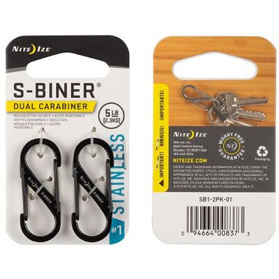 Nite Ize S-Biner Stål (Färg: Svart, Storlek: 1 (2st)) Nite Ize S-Biner Stål (Färg: Svart, Storlek: 1 (2st))