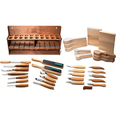 BeaverCraft Tools BeaverCraft S68 Täljkit med 28 knivar och Ställ BeaverCraft Tools BeaverCraft S68 Täljkit med 28 knivar och Ställ