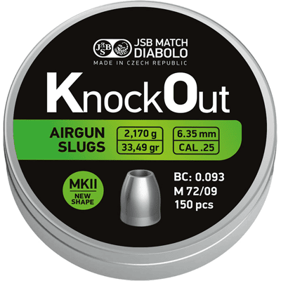 JSB - Match Diabolo KO Slugs - 6,35 mm - Diabolos JSB - Match Diabolo KO Slugs - 6,35 mm - Diabolos