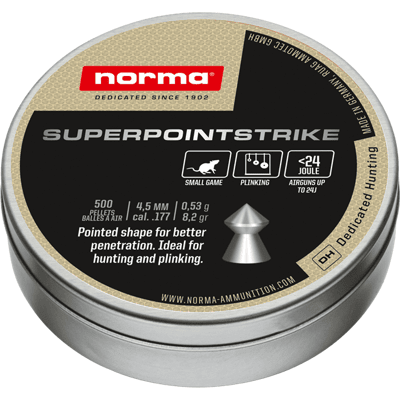 RWS Ammunition Norma Superpointstrike 4,5mm 0,53g 500st RWS Ammunition Norma Superpointstrike 4,5mm 0,53g 500st