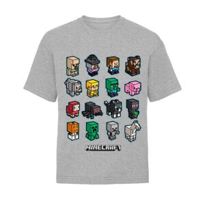 Minecraft Girls Mini Mobs T-shirt 8-9 År Heather Grey