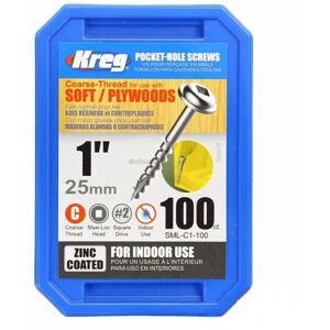 Kreg Sml-C1-100 Skruv 25 Mm 100-Pack, Infästning