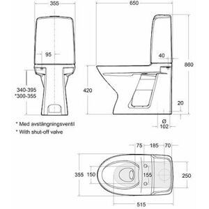 Ifö Spira 6260 Rimfree Toalettstol Med Hårdsits Soft-Close, Badrum