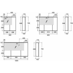 Ifö Option High Badrumsskåp 230 V, Med Integrerad Belysning 60 Cm, Badrum