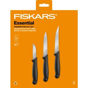 Fiskars Essential 1065584 Knivset Grönsaksknivar, 3 Delar, Matlagning & Grillar