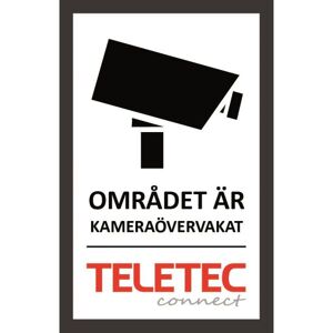 Teletec Connect 111855 Kameraskylt Självhäftande, 47 X 73 Mm, Larm & Säkerhet
