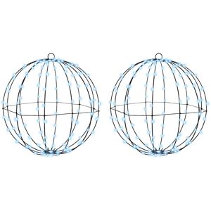 vidaXL Ball med 320 LED-lampor 2 pcs Kallvit 50 cm Metall