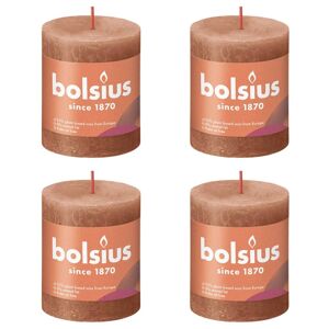 Bolsius Rustika blockljus 4-pack 80x68 mm rustik rosa