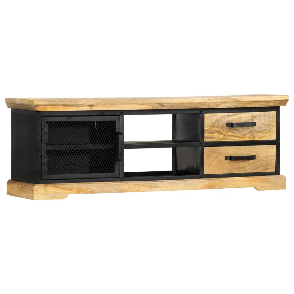 vidaXL TV-bänk svart 120x30x40 cm massivt mangoträ vidaXL TV-bänk svart 120x30x40 cm massivt mangoträ