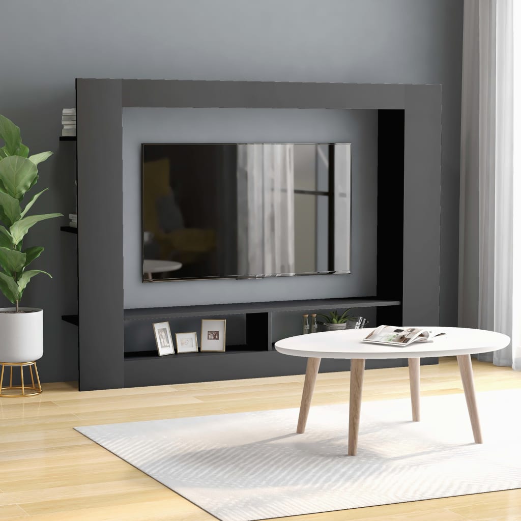 vidaXL TV-bänk grå 152x22x113 cm spånskiva vidaXL TV-bänk grå 152x22x113 cm spånskiva