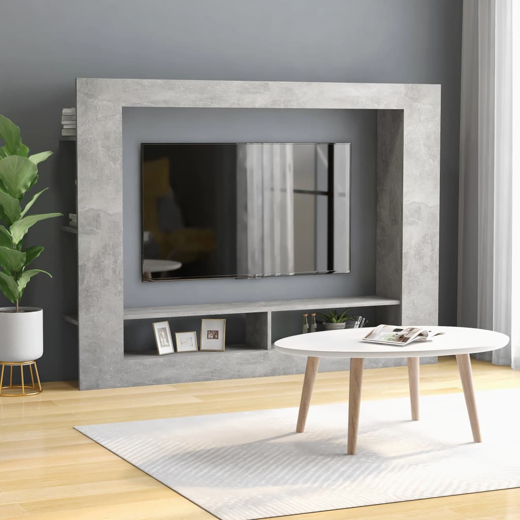 vidaXL TV-bänk betonggrå 152x22x113 cm spånskiva vidaXL TV-bänk betonggrå 152x22x113 cm spånskiva