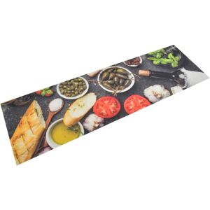 vidaXL Köksmatta maskintvättbar vin & middag 45x150 cm sammet