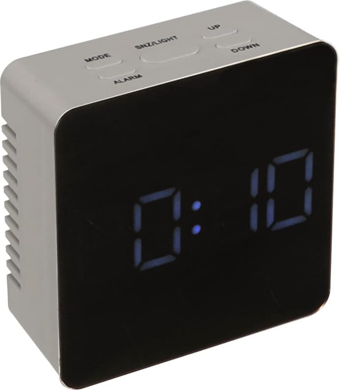 Perel Digital väckarklocka 8,2 x 8,2 cm spegeleffekt Perel Digital väckarklocka 8,2 x 8,2 cm spegeleffekt