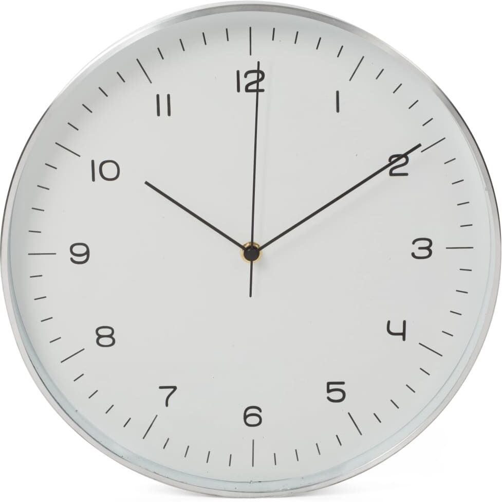 Perel Väggklocka 30 cm vit och silver Perel Väggklocka 30 cm vit och silver