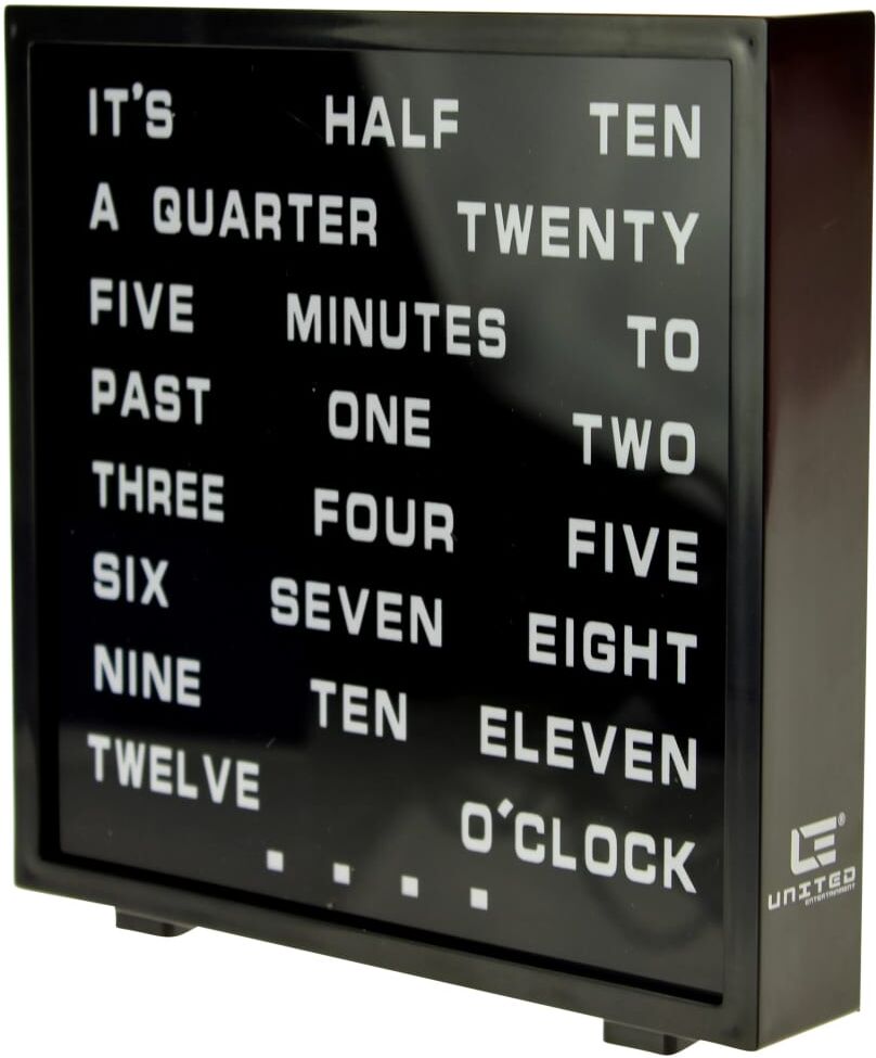United Entertainment LED Ordklocka engelska 16,5x17 cm United Entertainment LED Ordklocka engelska 16,5x17 cm