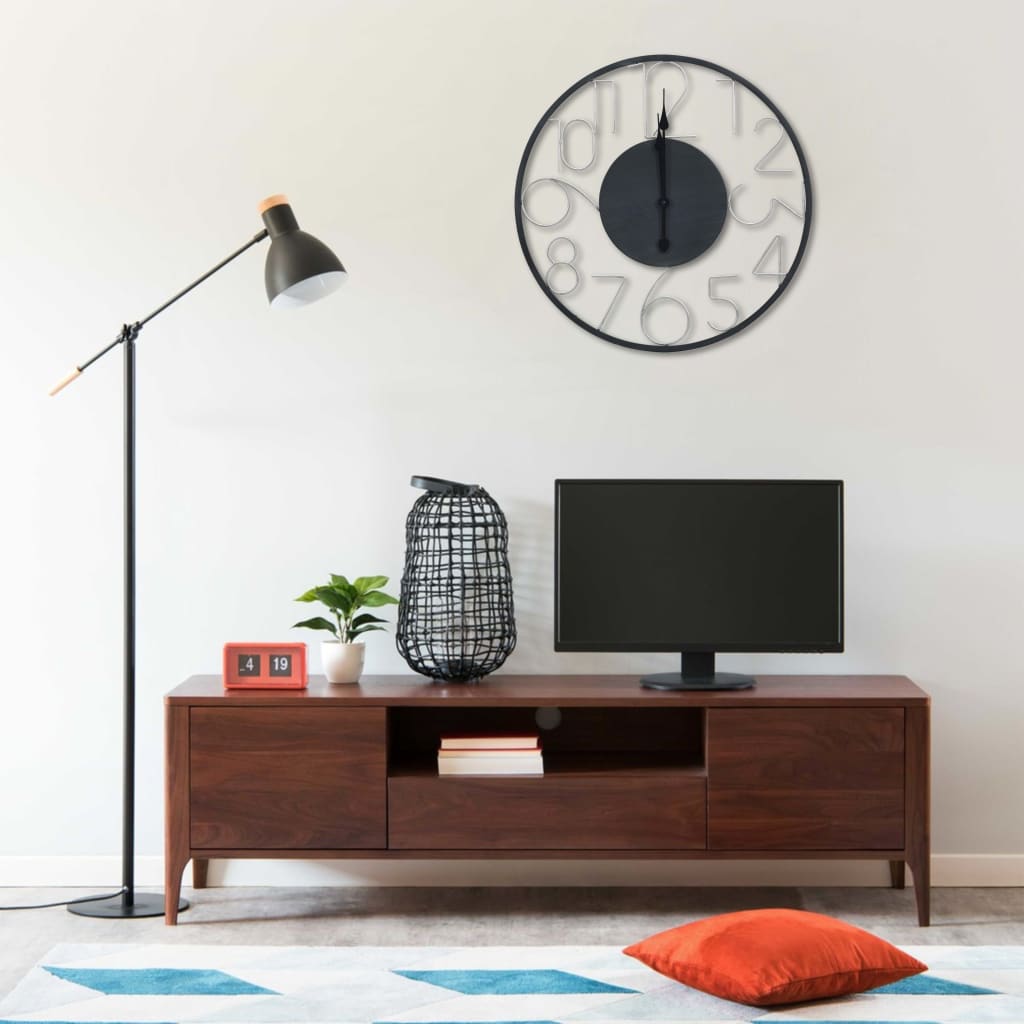 vidaXL Väggklocka svart 60 cm metall vidaXL Väggklocka svart 60 cm metall