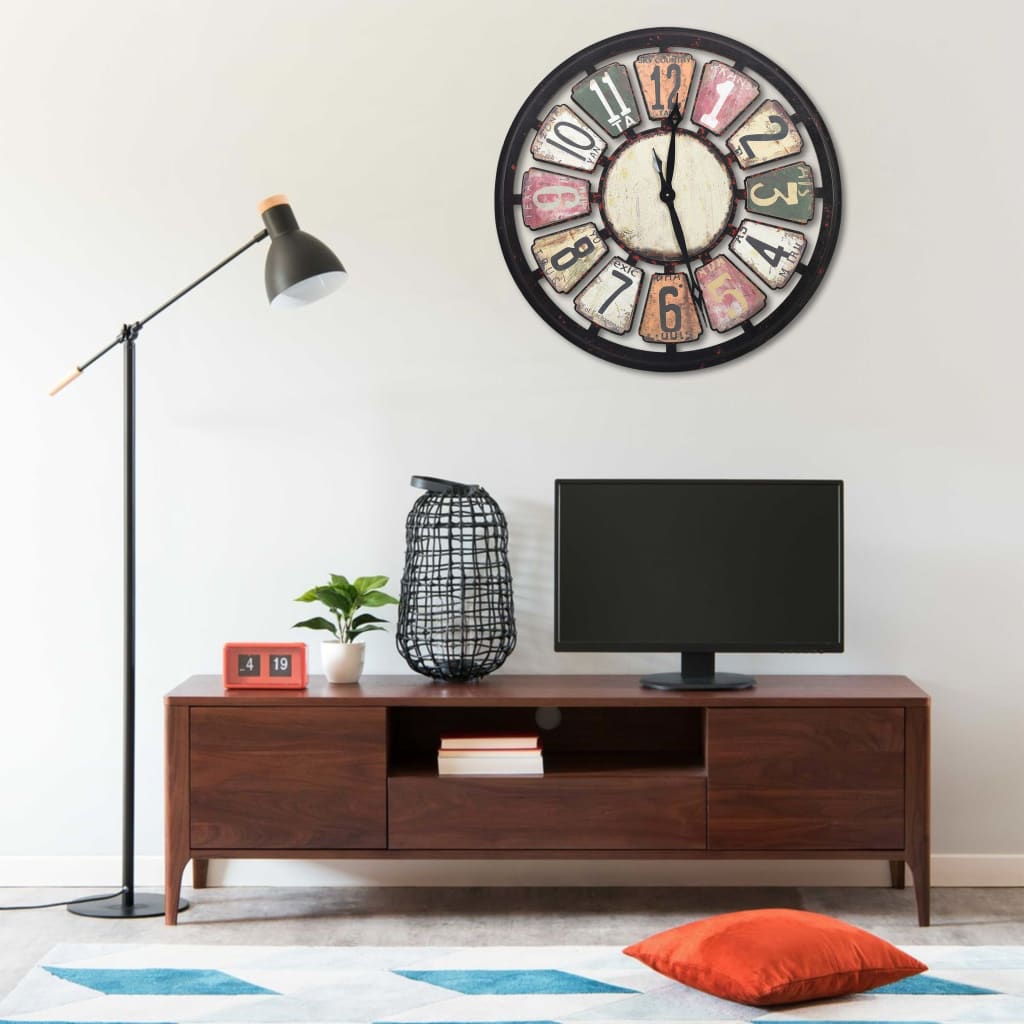vidaXL Väggklocka flerfärgad 80 cm MDF vidaXL Väggklocka flerfärgad 80 cm MDF