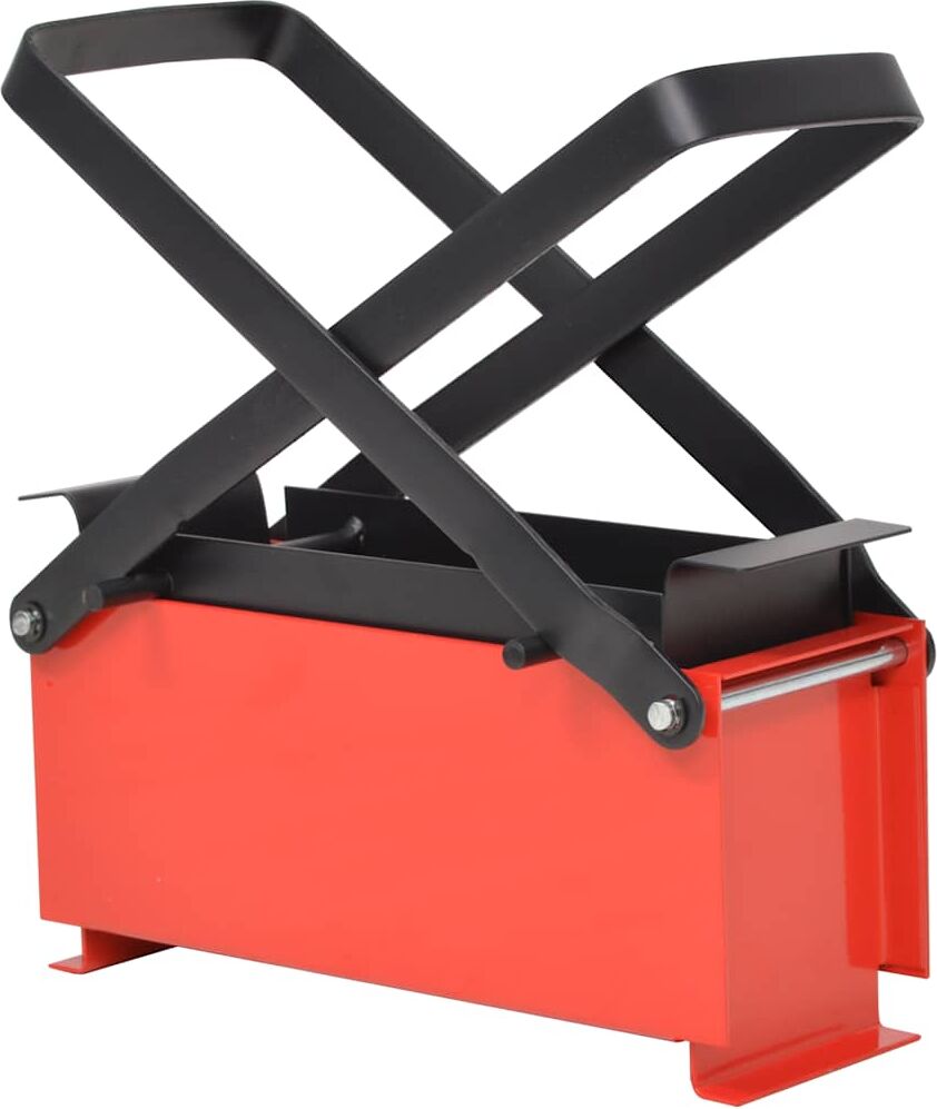 vidaXL Brikettpress i stål för papper 34x14x14 cm svart och röd
