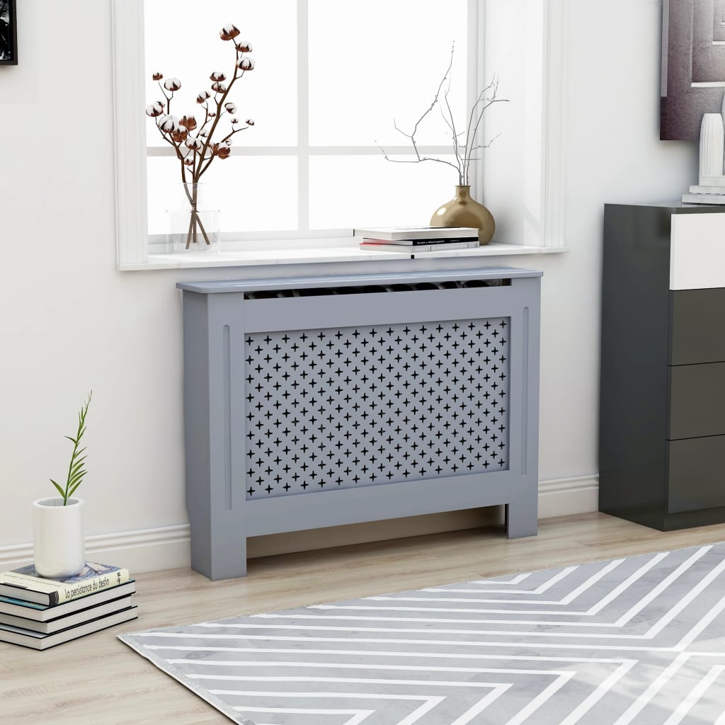 vidaXL Elementskydd antracit 112x19x81 cm MDF vidaXL Elementskydd antracit 112x19x81 cm MDF