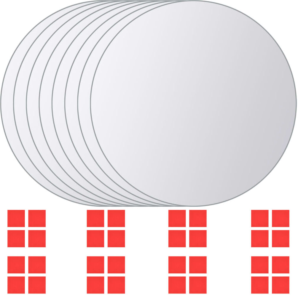 vidaXL Spegelplattor 8 st rund spegelglas vidaXL Spegelplattor 8 st rund spegelglas