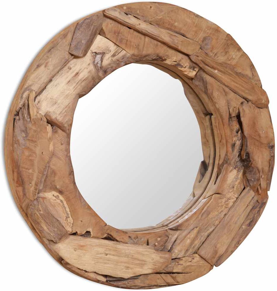 vidaXL Prydnadsspegel teak 60 cm rund vidaXL Prydnadsspegel teak 60 cm rund