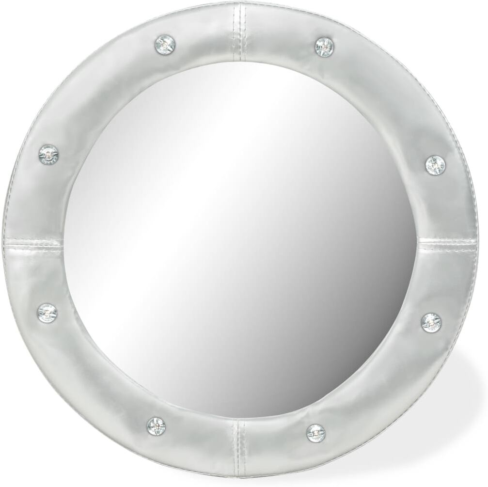 vidaXL Väggspegel konstläder blank silver 60 cm vidaXL Väggspegel konstläder blank silver 60 cm
