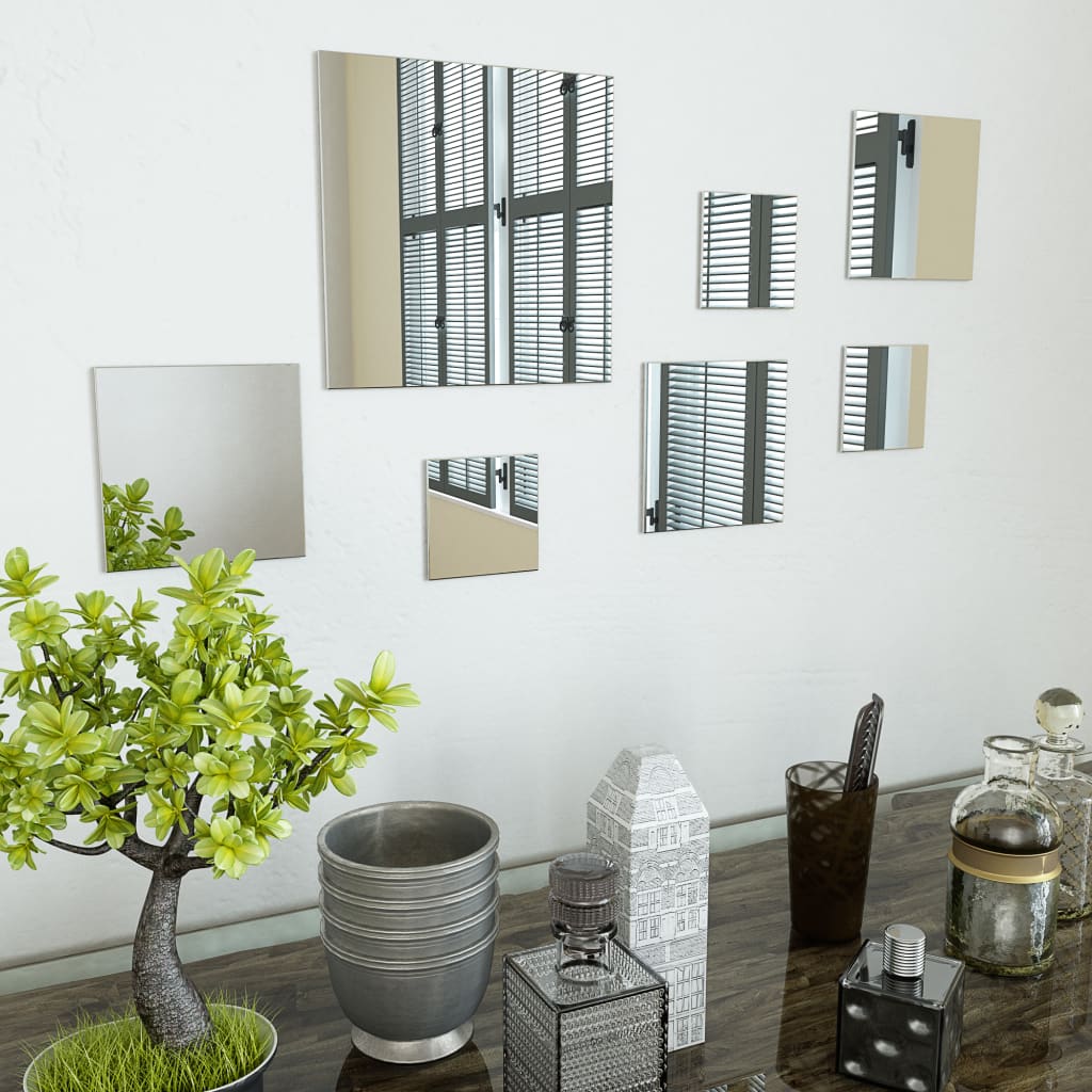 vidaXL Väggspeglar 7 st fyrkantig glas vidaXL Väggspeglar 7 st fyrkantig glas