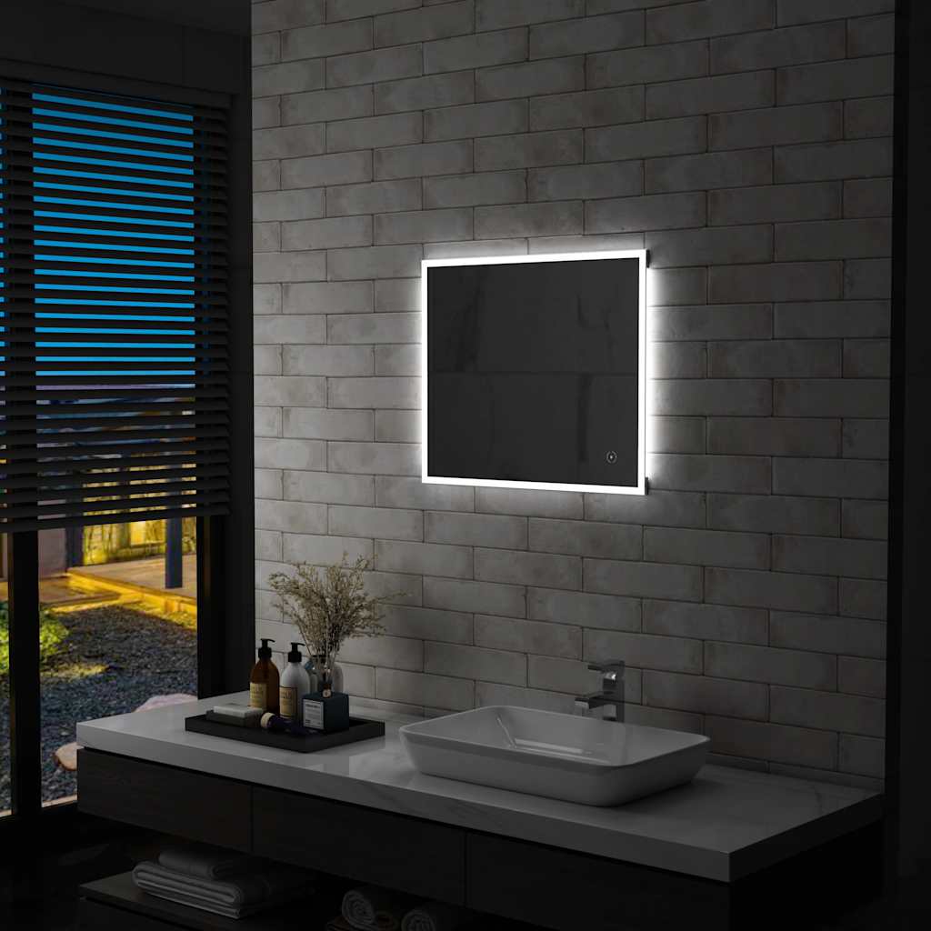 vidaXL Badrumsspegel LED med touch-sensor 60x50 cm vidaXL Badrumsspegel LED med touch-sensor 60x50 cm