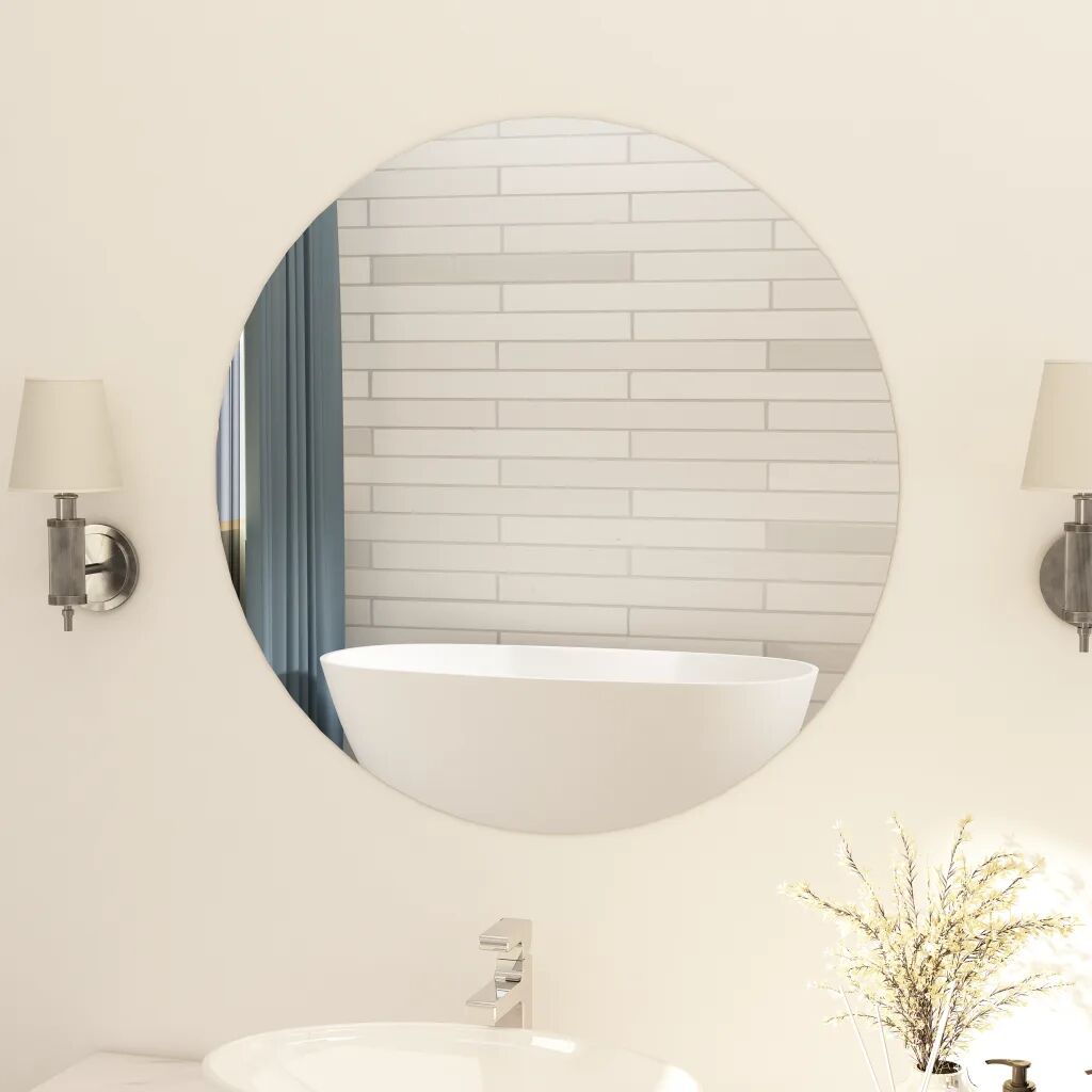 vidaXL Spegel utan ram rund 80 cm glas vidaXL Spegel utan ram rund 80 cm glas