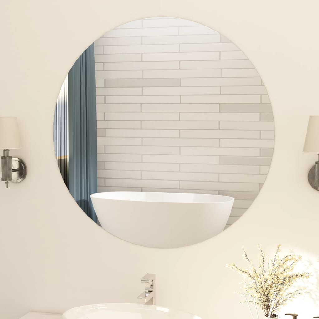 vidaXL Spegel utan ram rund 90 cm glas vidaXL Spegel utan ram rund 90 cm glas