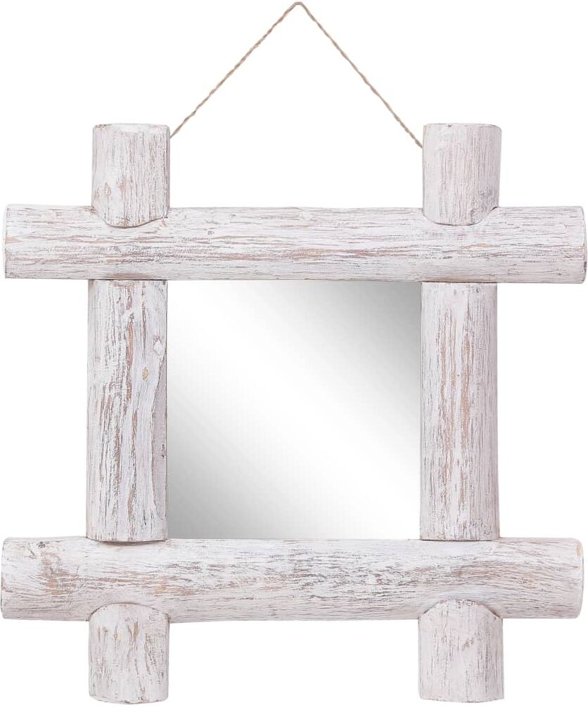 vidaXL Väggspegel vit 50x50 cm massivt återvunnet trä vidaXL Väggspegel vit 50x50 cm massivt återvunnet trä