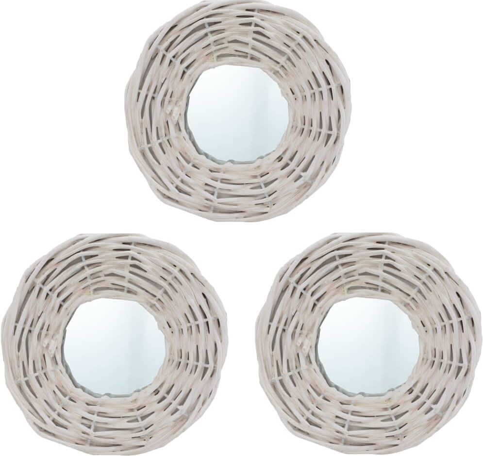 vidaXL Speglar 3 st vit 15 cm korgmaterial vidaXL Speglar 3 st vit 15 cm korgmaterial