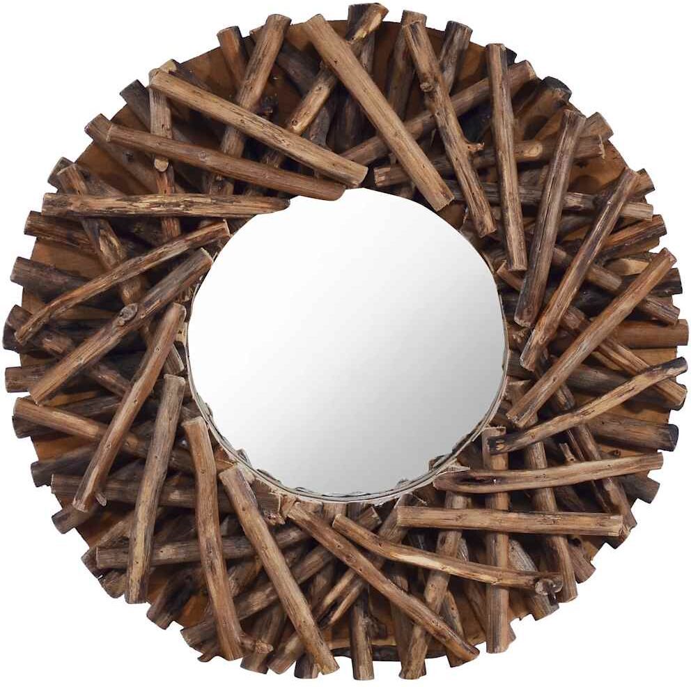 vidaXL Väggspegel rund 40 cm teak vidaXL Väggspegel rund 40 cm teak