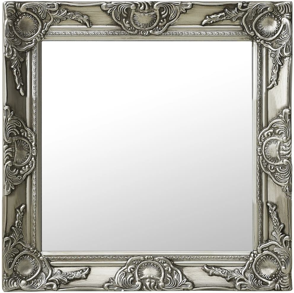 vidaXL Väggspegel barockstil 50x50 cm silver vidaXL Väggspegel barockstil 50x50 cm silver