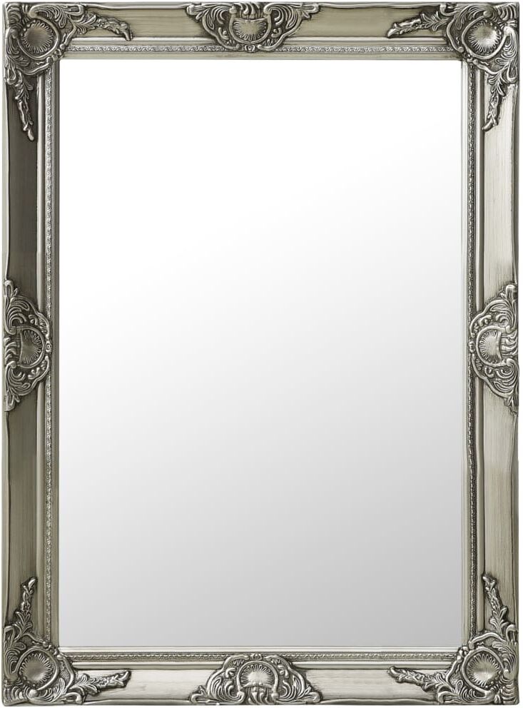 vidaXL Väggspegel barockstil 60x80 cm silver