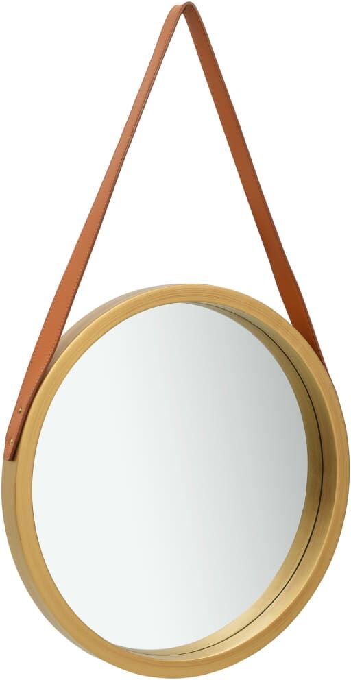 vidaXL Väggspegel med rem 50 cm guld vidaXL Väggspegel med rem 50 cm guld