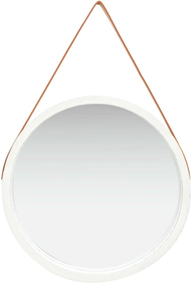 vidaXL Väggspegel med rem 60 cm vit vidaXL Väggspegel med rem 60 cm vit