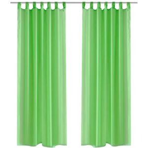 vidaXL Genomskinlig gardin 140 x 225 cm 2-pack Apple Green