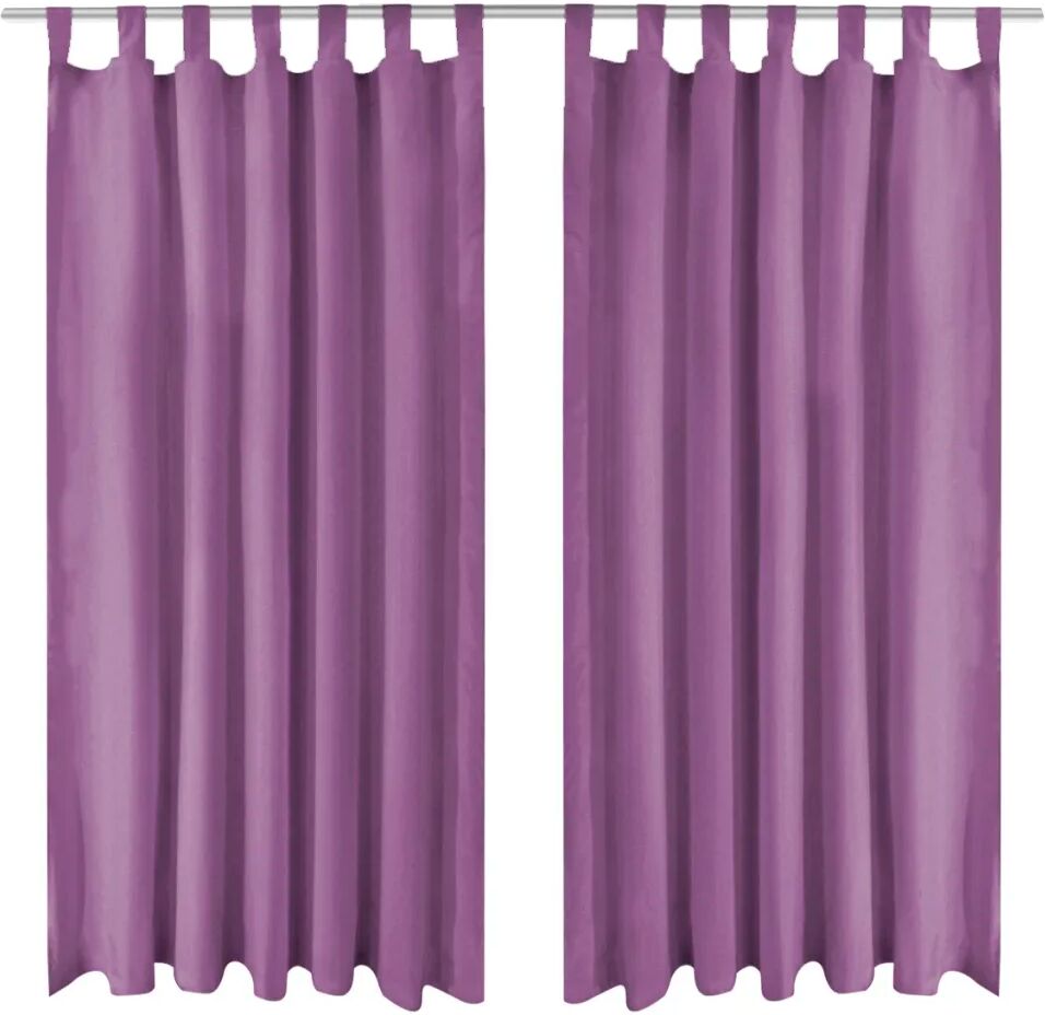 vidaXL Gardiner i microsatin 2 st med öglor 140x225 cm lila vidaXL Gardiner i microsatin 2 st med öglor 140x225 cm lila
