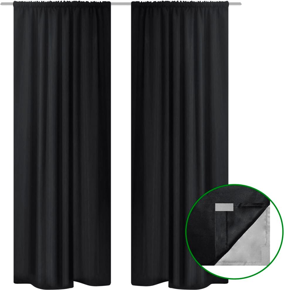 vidaXL Mörkläggningsgardiner 2 st dubbla lager 140x175 cm svart vidaXL Mörkläggningsgardiner 2 st dubbla lager 140x175 cm svart