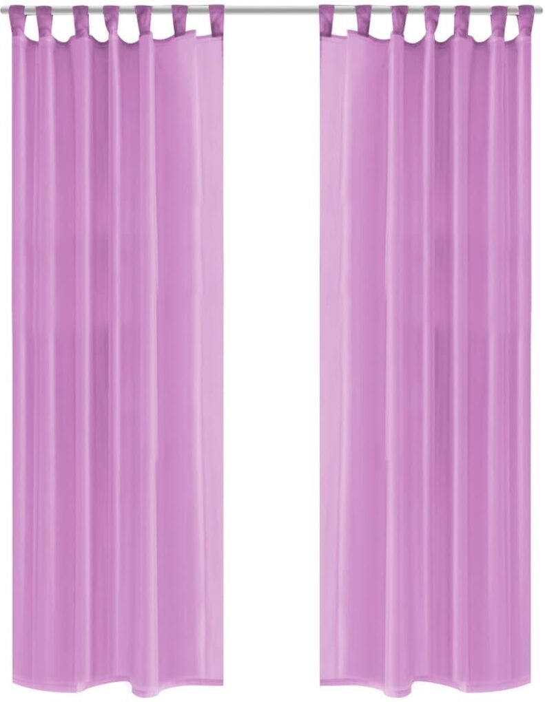 vidaXL Gardiner i voile 2 st 140x245 cm lila vidaXL Gardiner i voile 2 st 140x245 cm lila