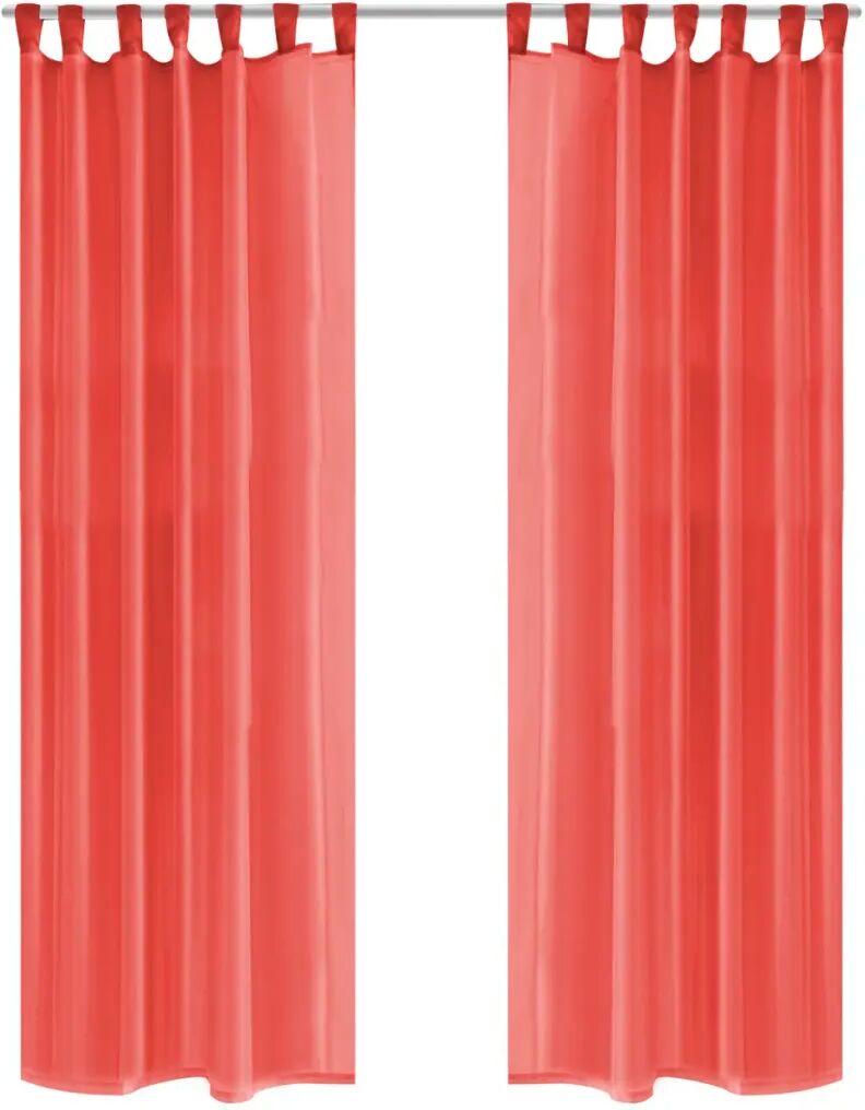 vidaXL Gardiner i voile 2 st 140x225 cm röd vidaXL Gardiner i voile 2 st 140x225 cm röd