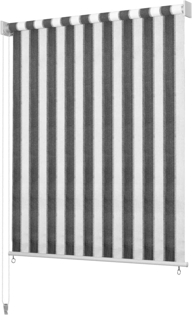 vidaXL Rullgardin utomhus 120x230 cm antracit och vita ränder vidaXL Rullgardin utomhus 120x230 cm antracit och vita ränder