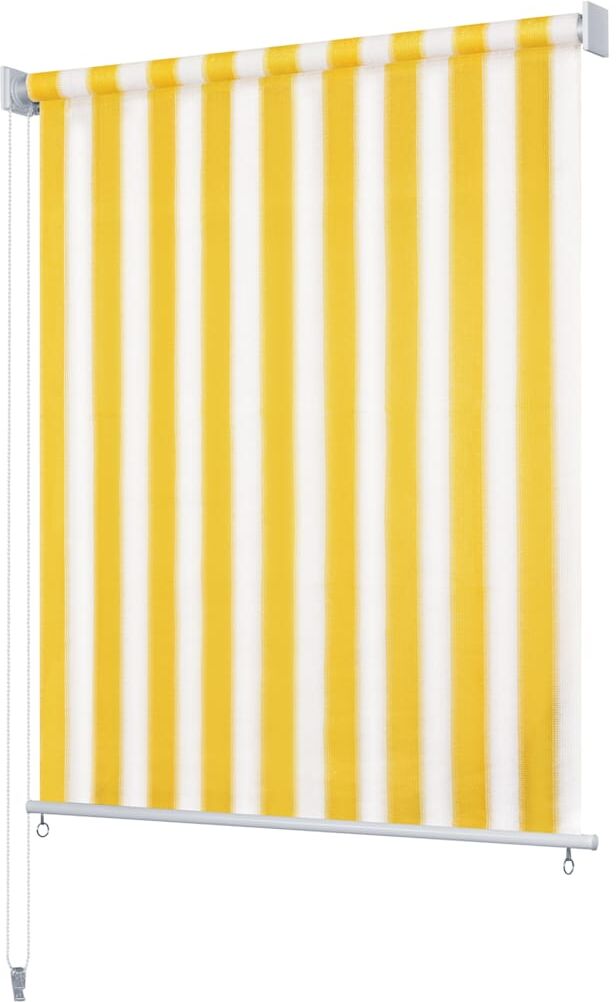 vidaXL Rullgardin utomhus 100x140 cm gula och vita ränder vidaXL Rullgardin utomhus 100x140 cm gula och vita ränder