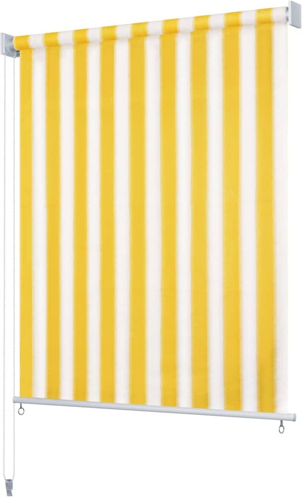 vidaXL Rullgardin utomhus 350x140 cm gula och vita ränder vidaXL Rullgardin utomhus 350x140 cm gula och vita ränder