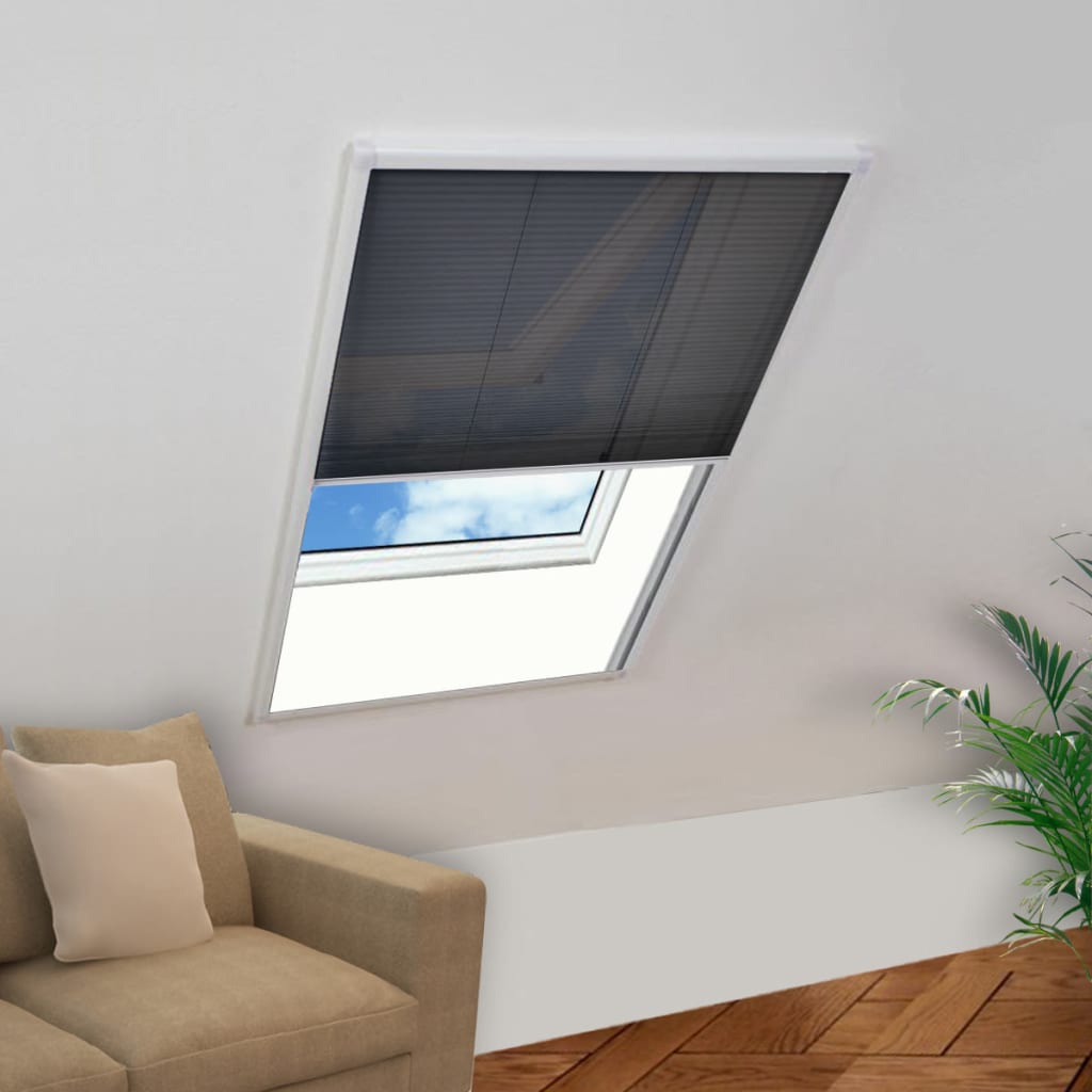 vidaXL Plisserat insektsnät för fönster 80x120 cm aluminium vidaXL Plisserat insektsnät för fönster 80x120 cm aluminium