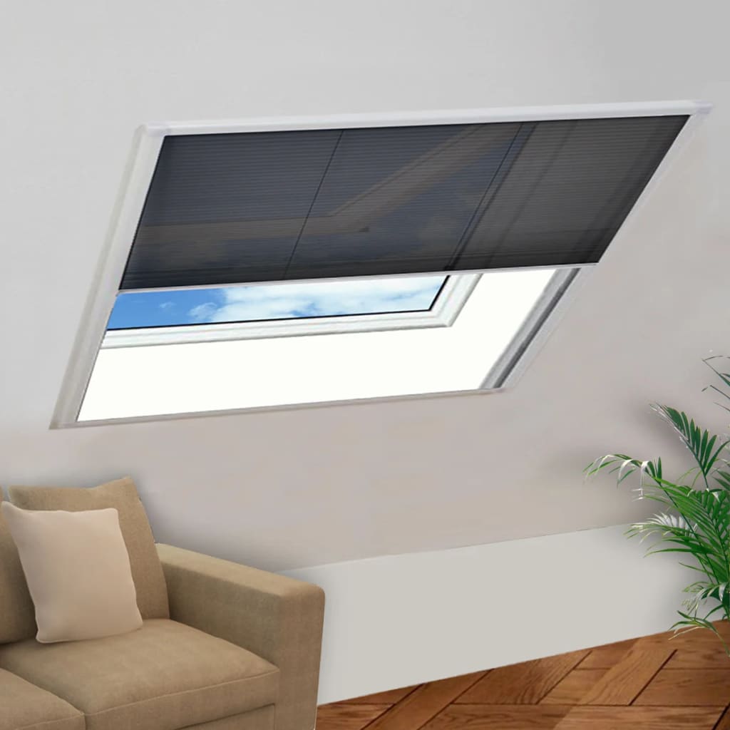 vidaXL Plisserat insektsnät för fönster 120x120 cm aluminium vidaXL Plisserat insektsnät för fönster 120x120 cm aluminium